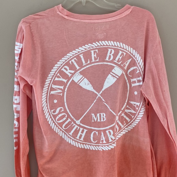 Coral Ombré Myrtle Beach long sleeve t-shirt - Picture 3 of 3